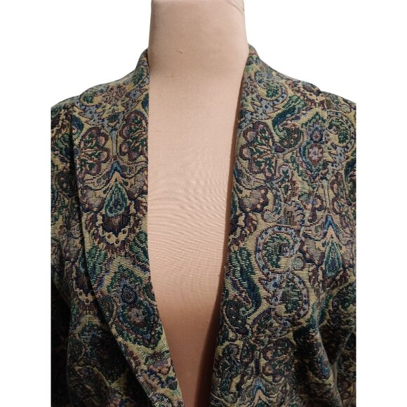 Flashback L Womens Jacket Cropped Paisley Tapestry Boho Cottagecore 90s Vintage - Picture 9 of 14